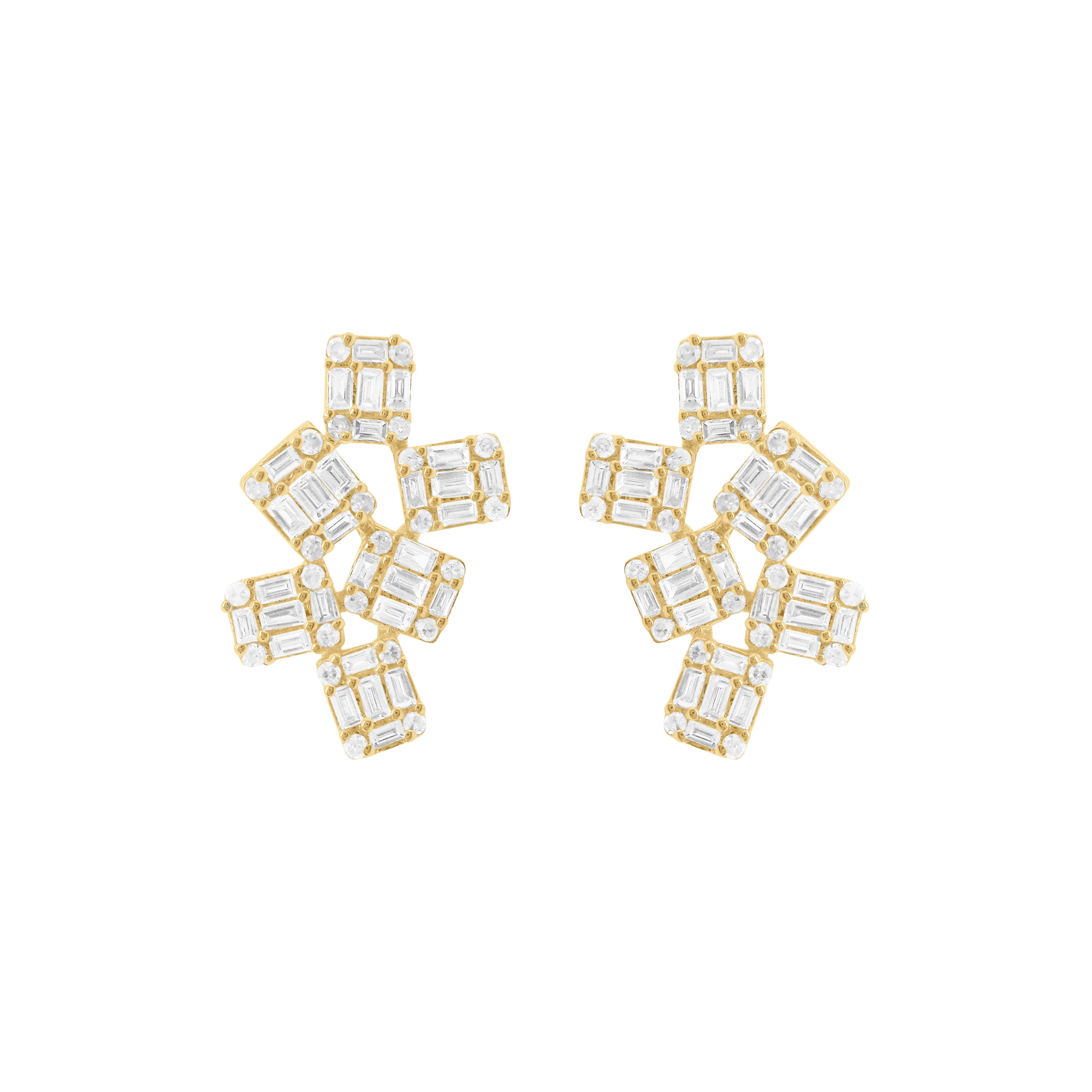 14K GOLD DIAMOND VICKY STUDS - Image 3