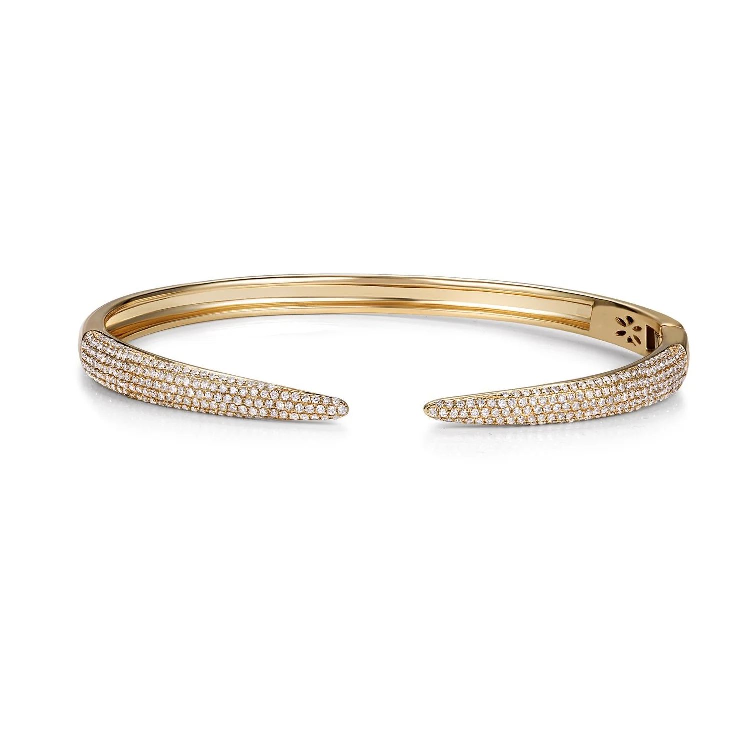 14K GOLD DIAMOND ZOE CLAW BANGLE - Image 4