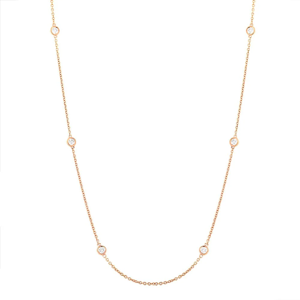 14K GOLD DIAMONDS BY THE YARD CHAIN NECKLACE - Image 3