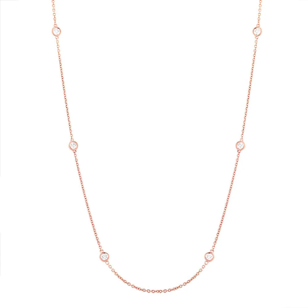 14K GOLD DIAMONDS BY THE YARD CHAIN NECKLACE - Image 4
