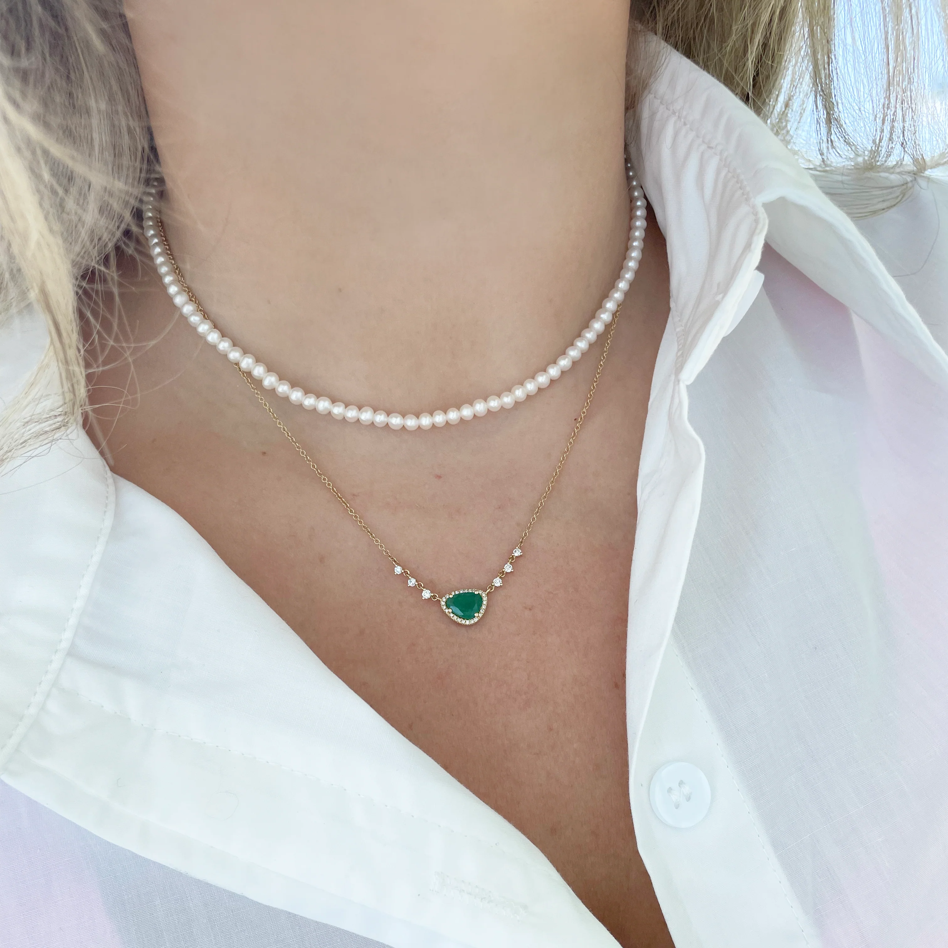 14K GOLD PEARL PENELOPE NECKLACE - Image 2
