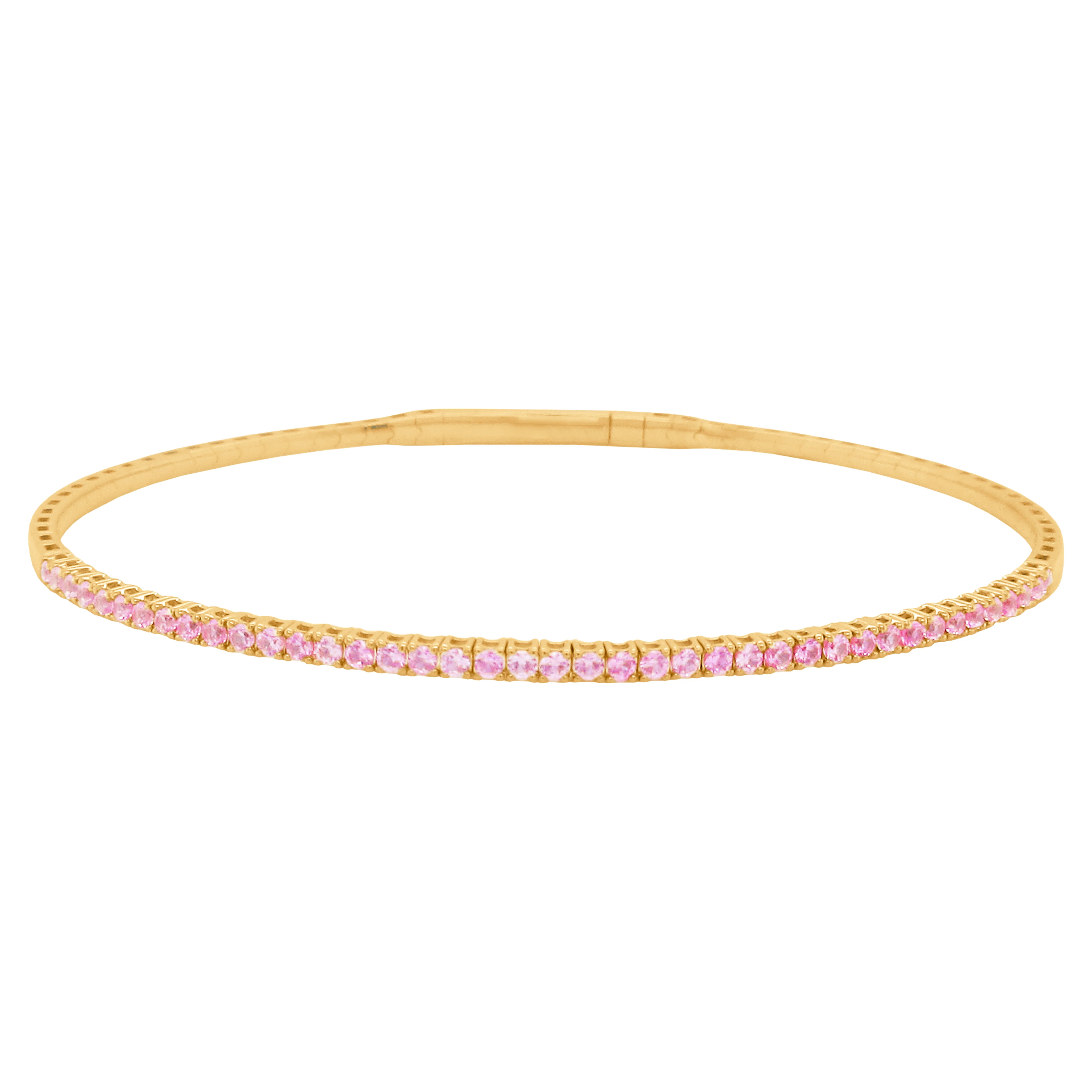 14K GOLD PINK SAPPHIRE JOELLE FLEX BANGLE - Image 3