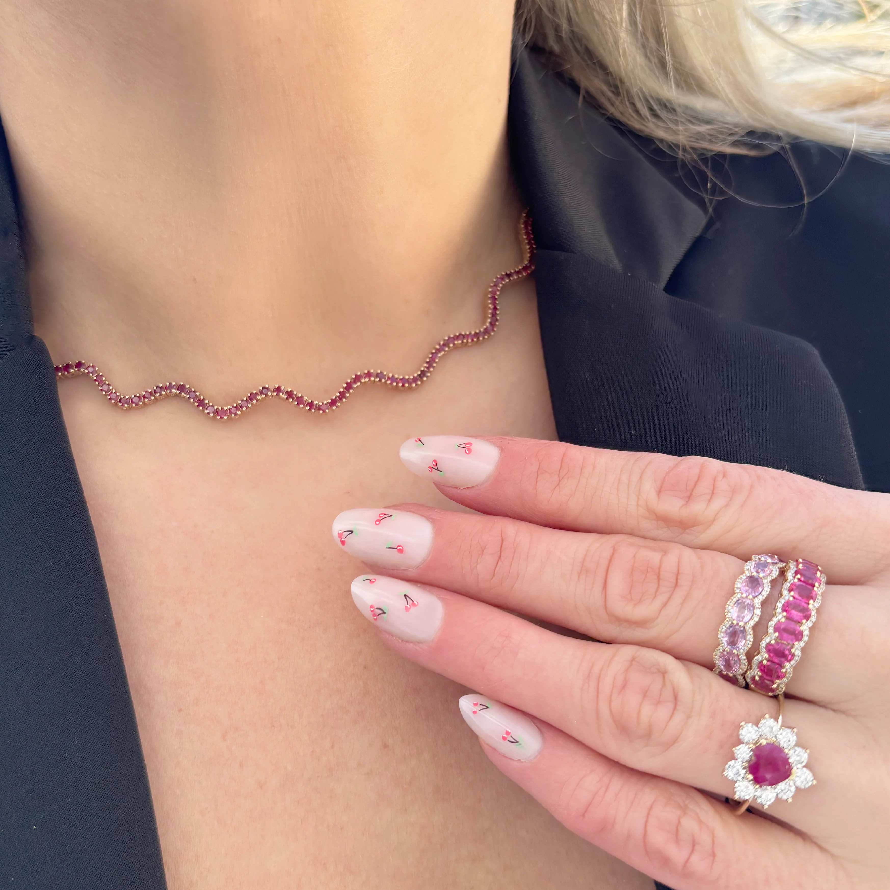 14K GOLD RUBY JILLIAN TENNIS NECKLACE - Image 3