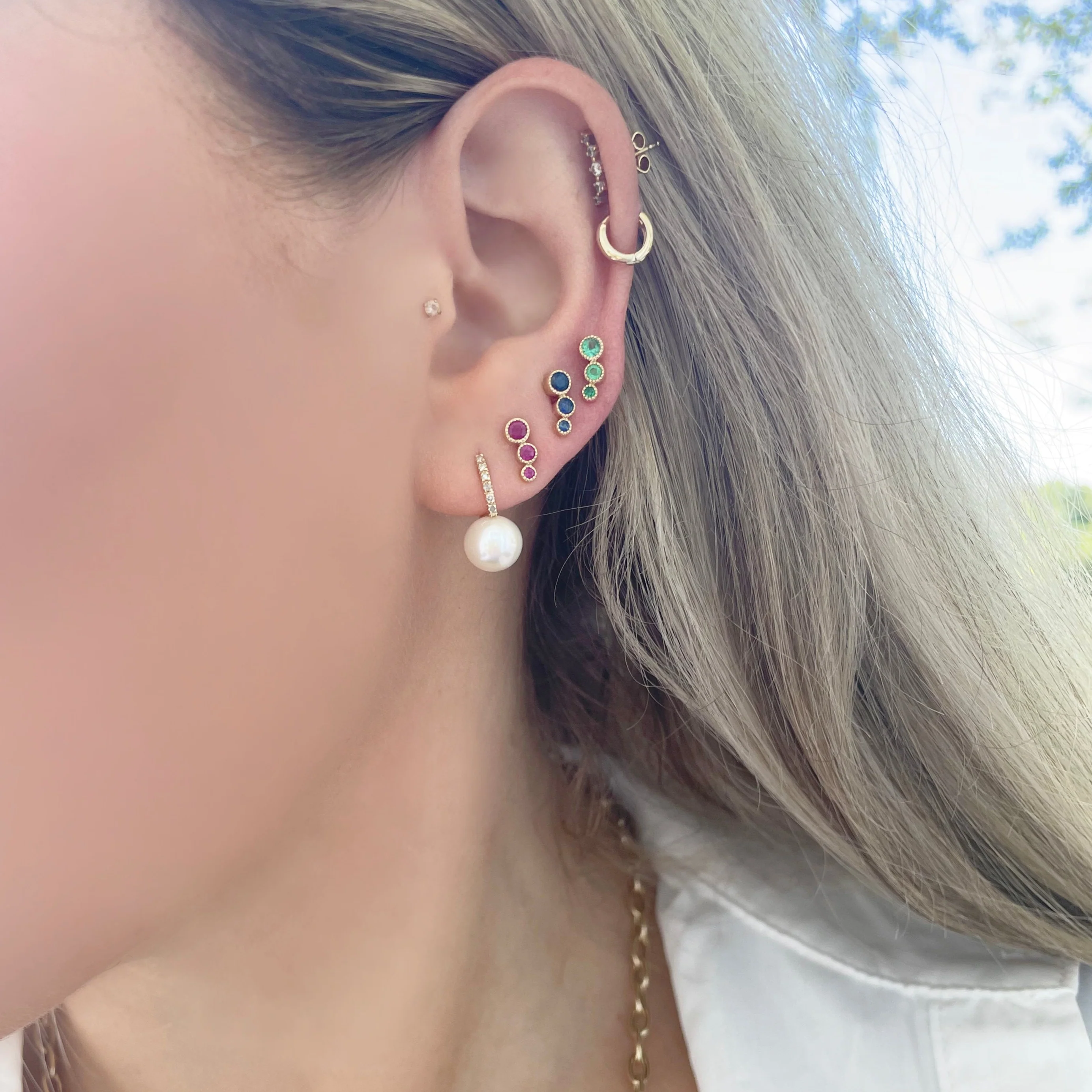 14K GOLD RUBY LAURA STUDS - Image 3