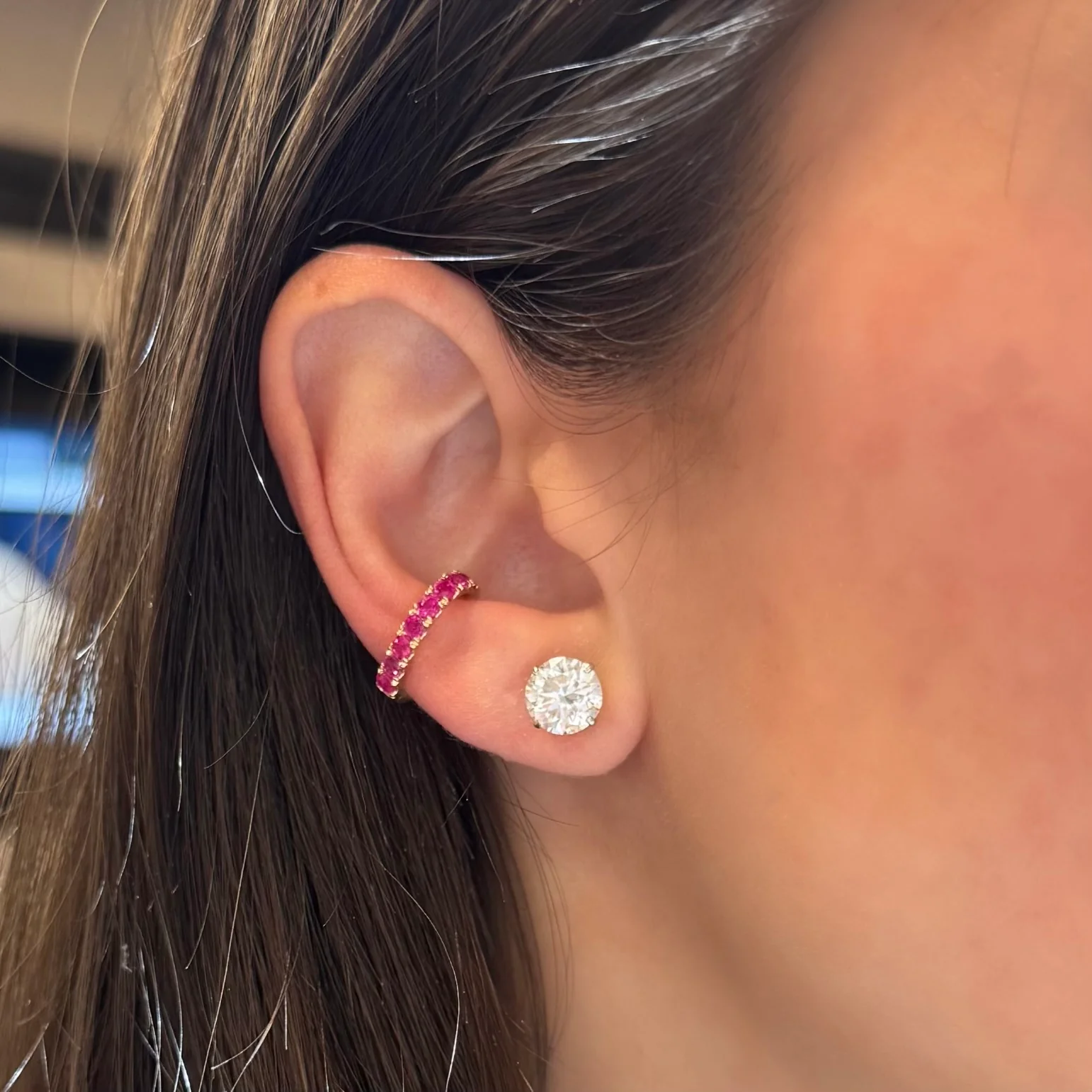 14K GOLD RUBY RACHEE EAR CUFF