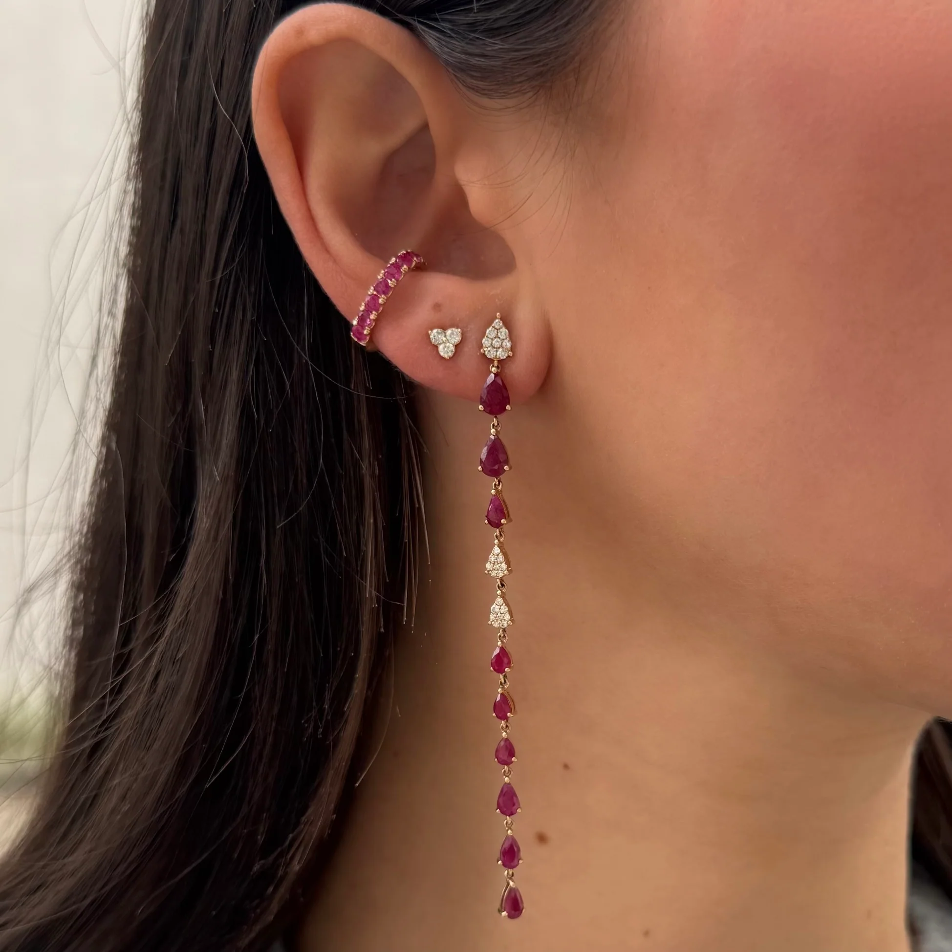 14K GOLD RUBY RACHEE EAR CUFF - Image 2