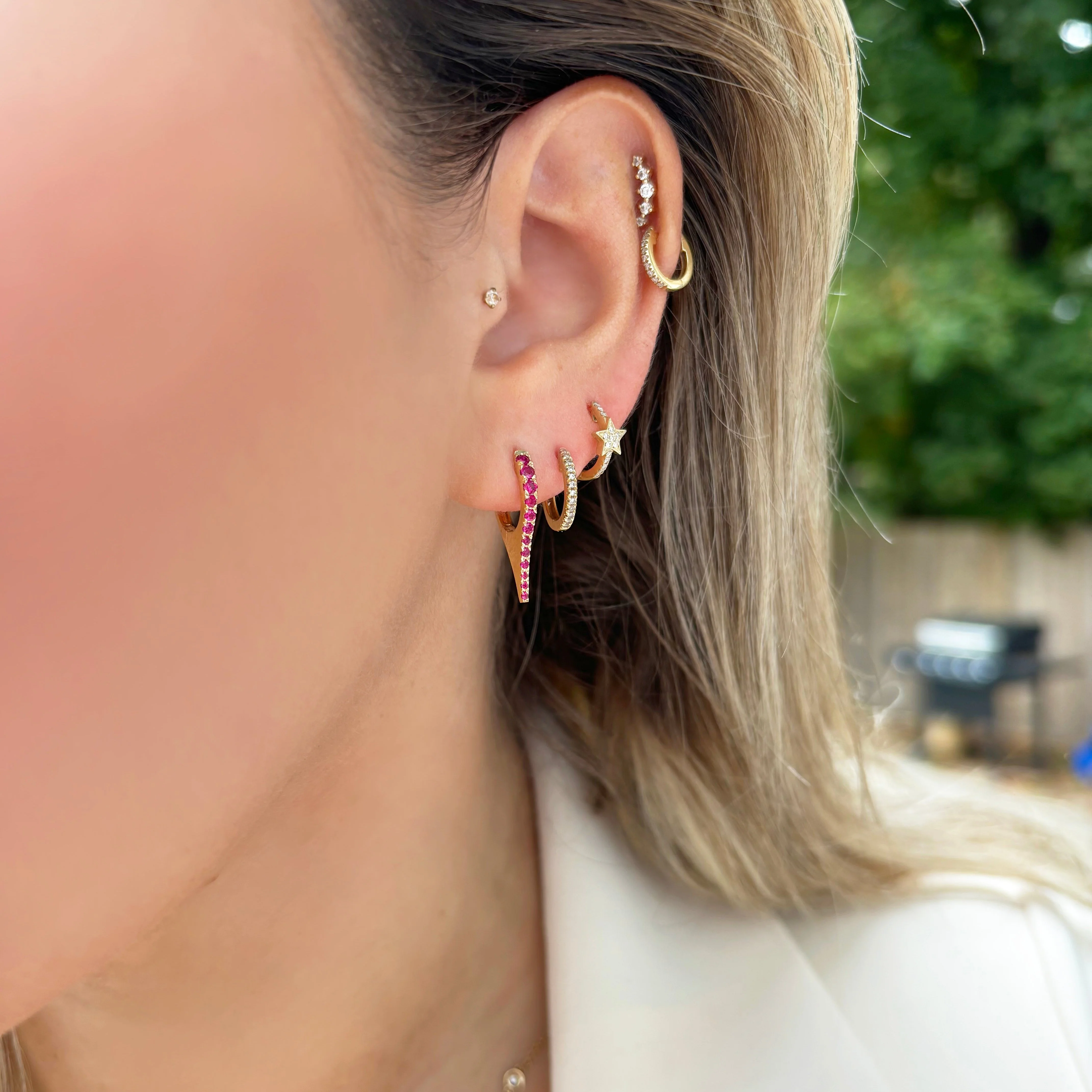 14K GOLD RUBY TYLER EARRINGS - Image 2