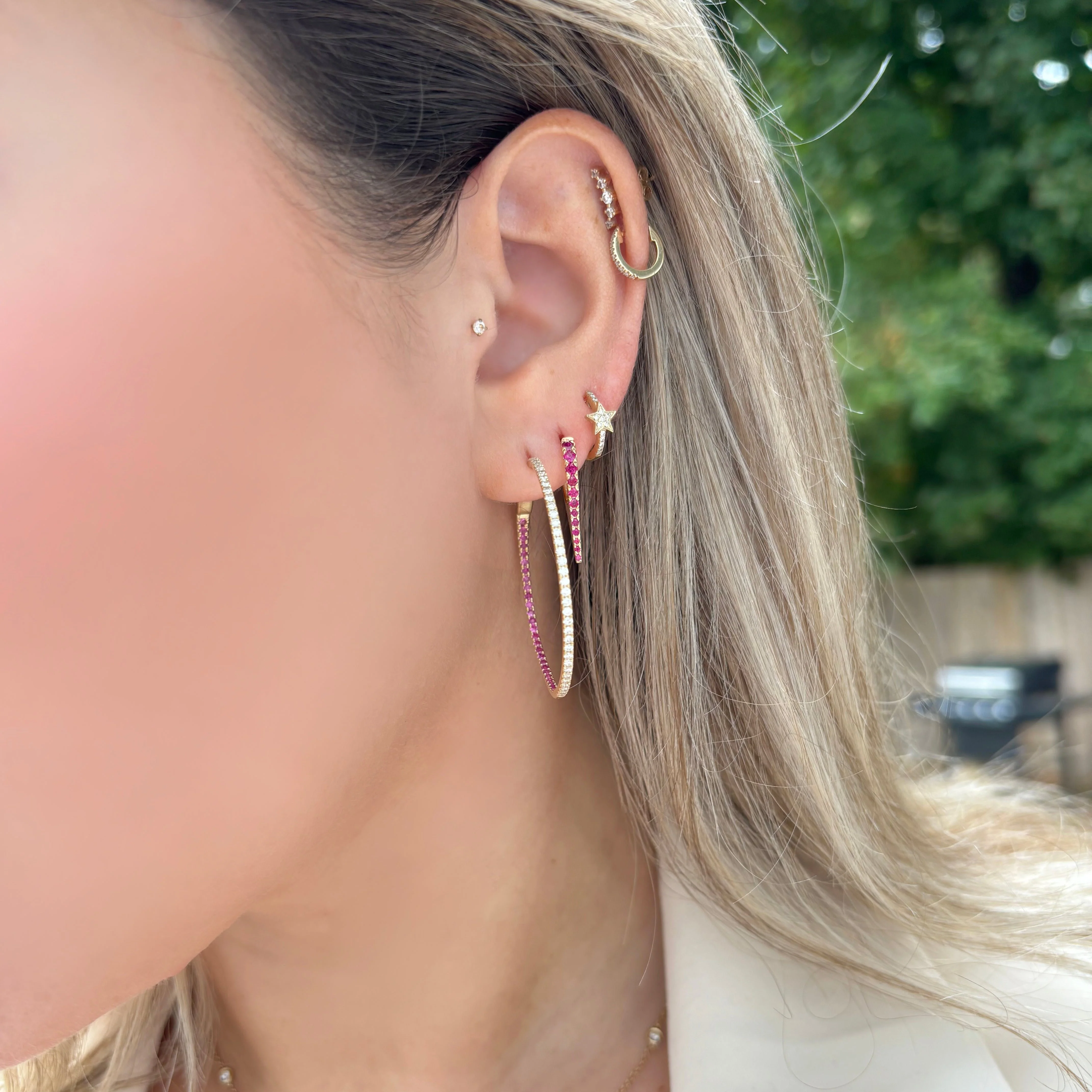 14K GOLD RUBY TYLER EARRINGS - Image 3