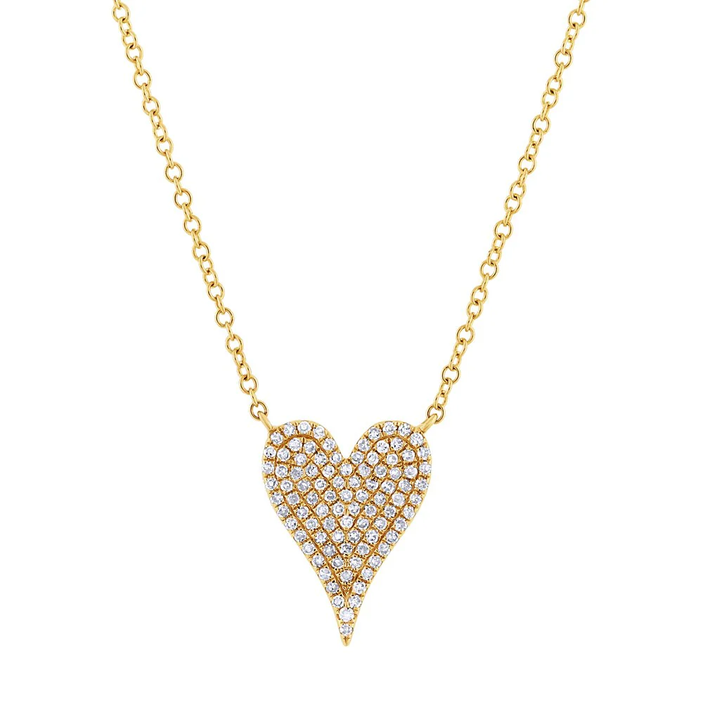 14K GOLD DIAMOND SMALL JANINE HEART NECKLACE - Image 3