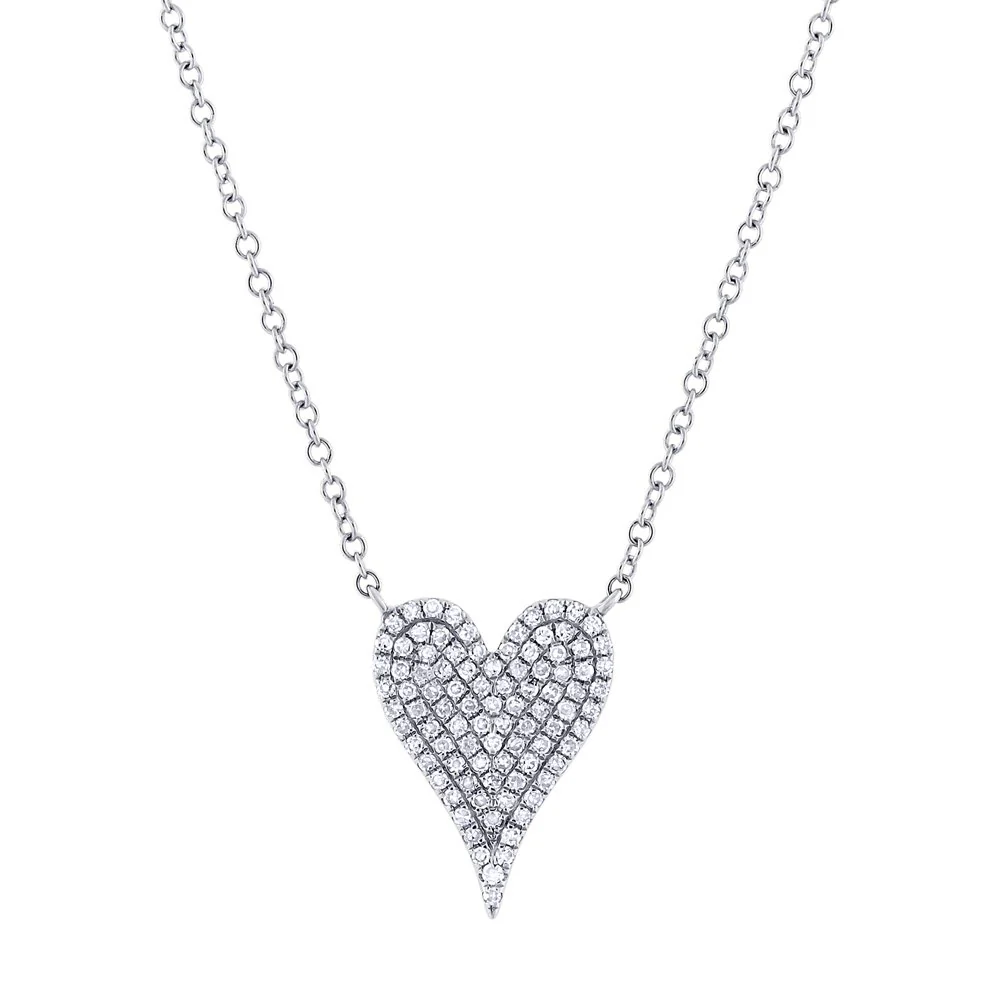 14K GOLD DIAMOND SMALL JANINE HEART NECKLACE - Image 5
