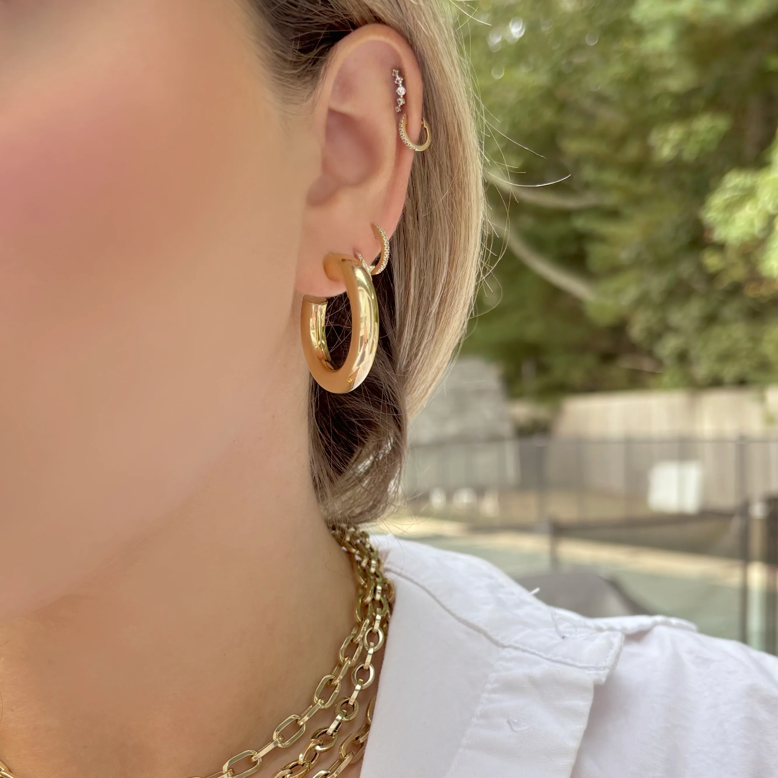 14K GOLD STASSI HOOPS - Image 2