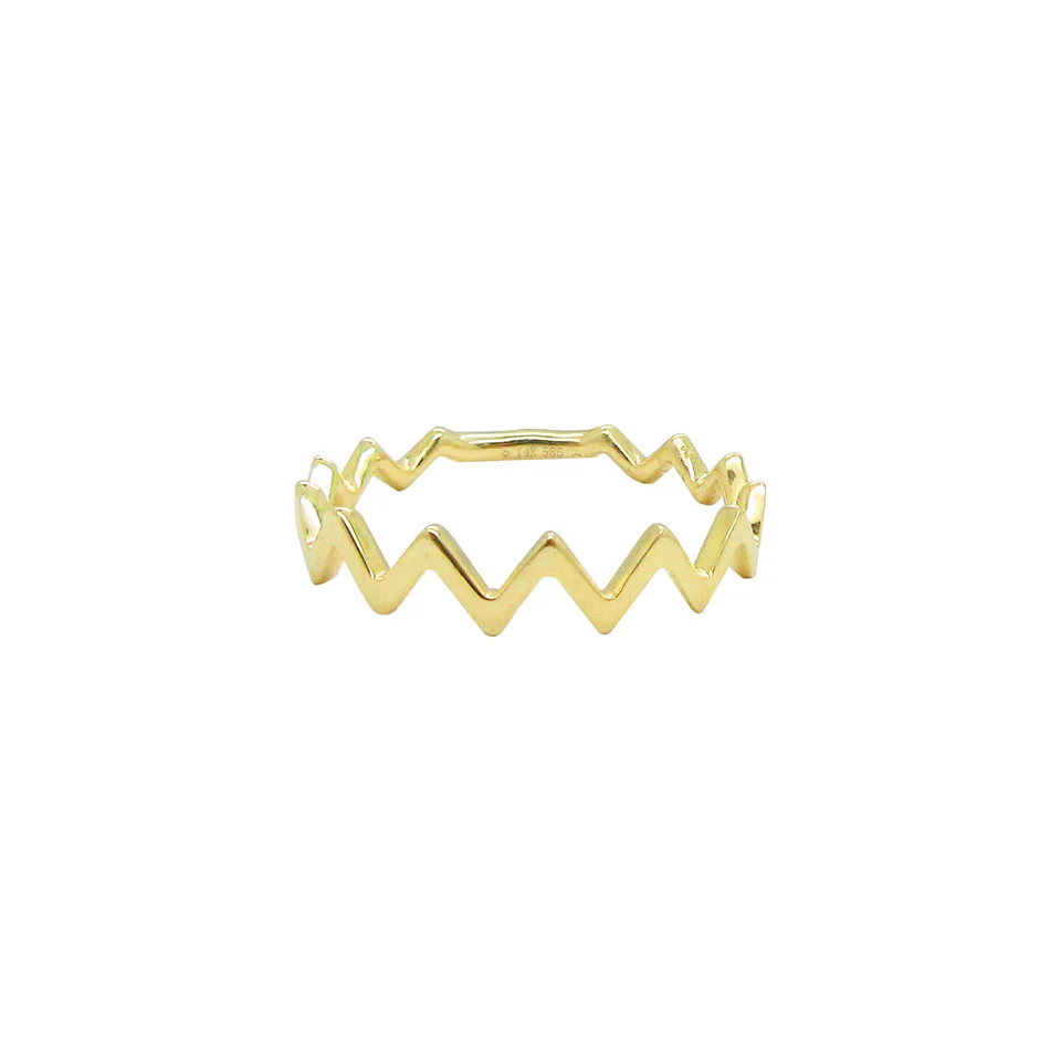 14K GOLD ZIGZAG RING