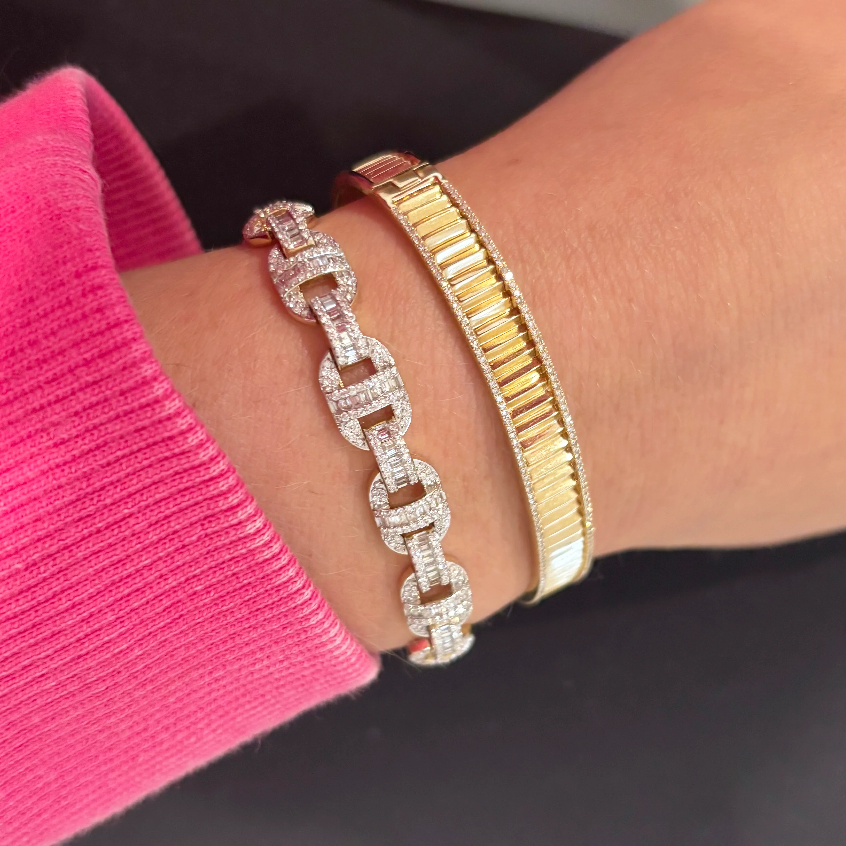 14K TWO-TONE GOLD DIAMOND AUBREY BRACELET - Image 2