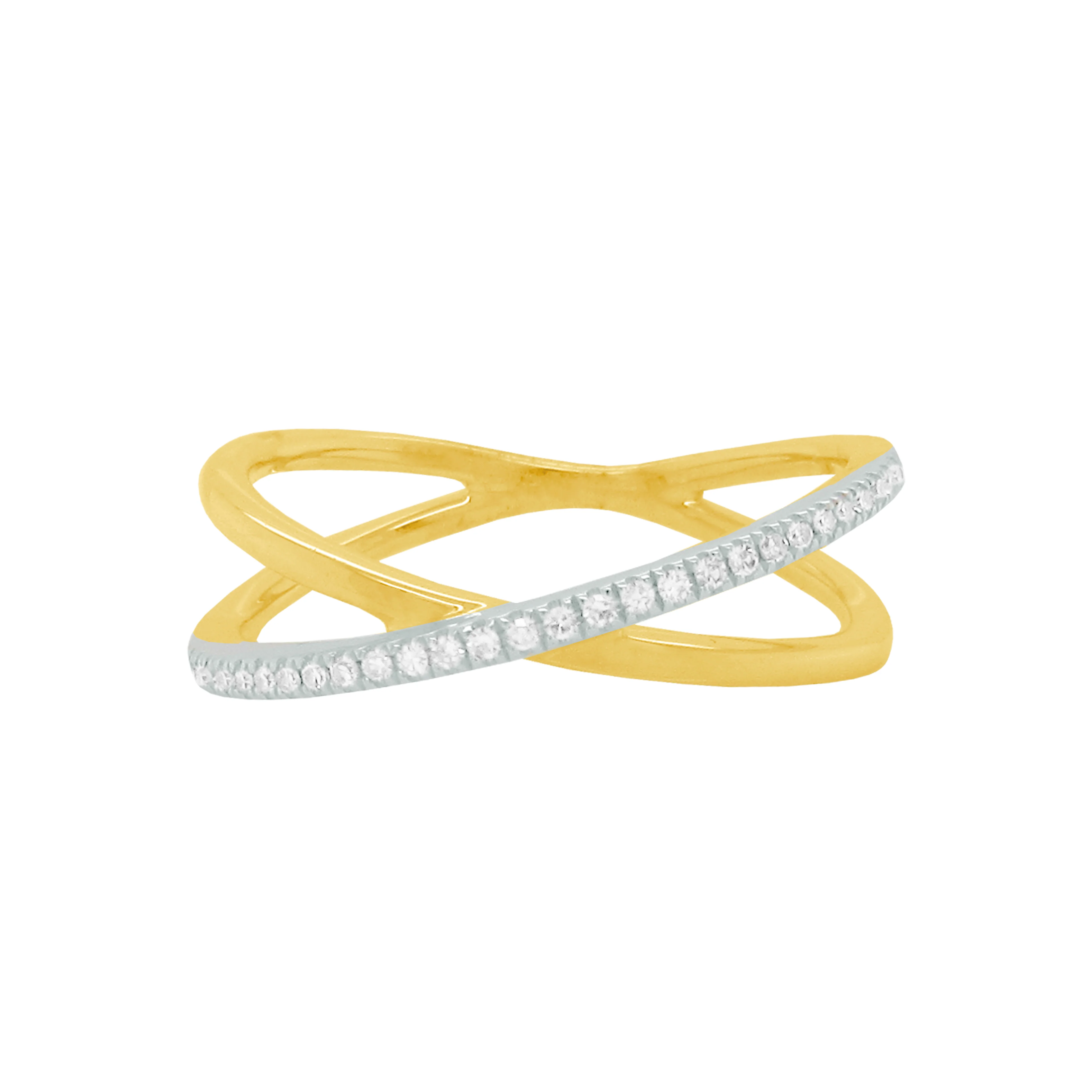 14K TWO-TONE GOLD DIAMOND KEKE RING