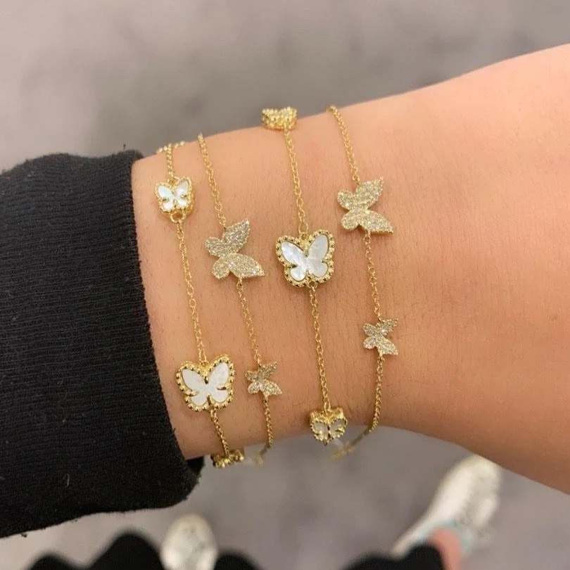 14K GOLD DIAMOND BECCA BUTTERFLY BRACELET - Image 6
