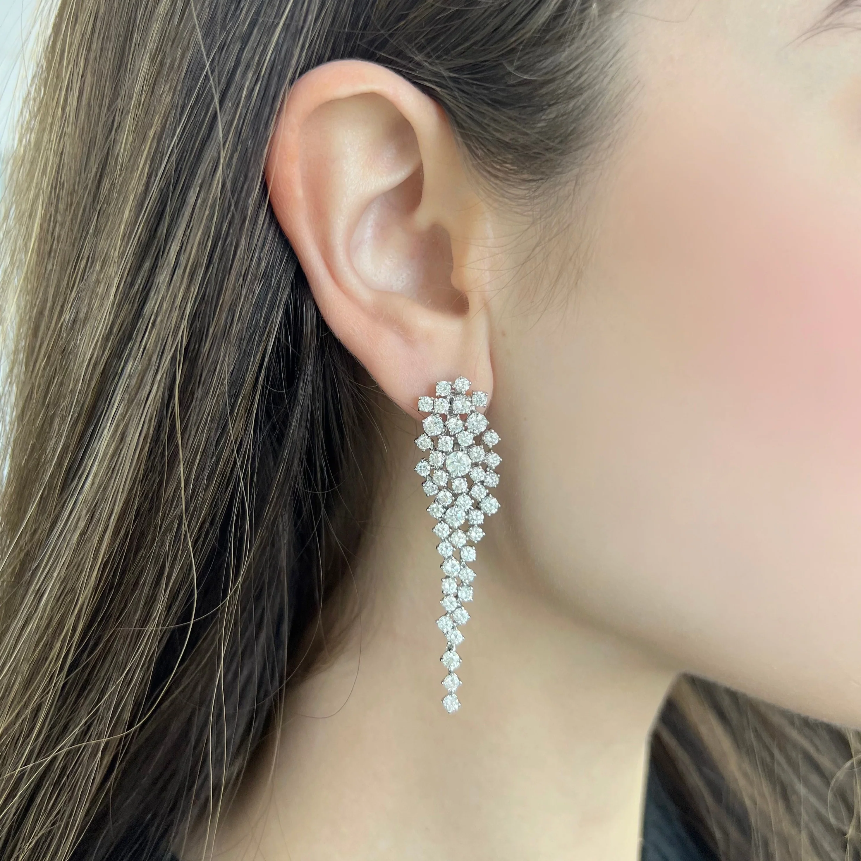 14K GOLD DIAMOND PAM EARRINGS - Image 2
