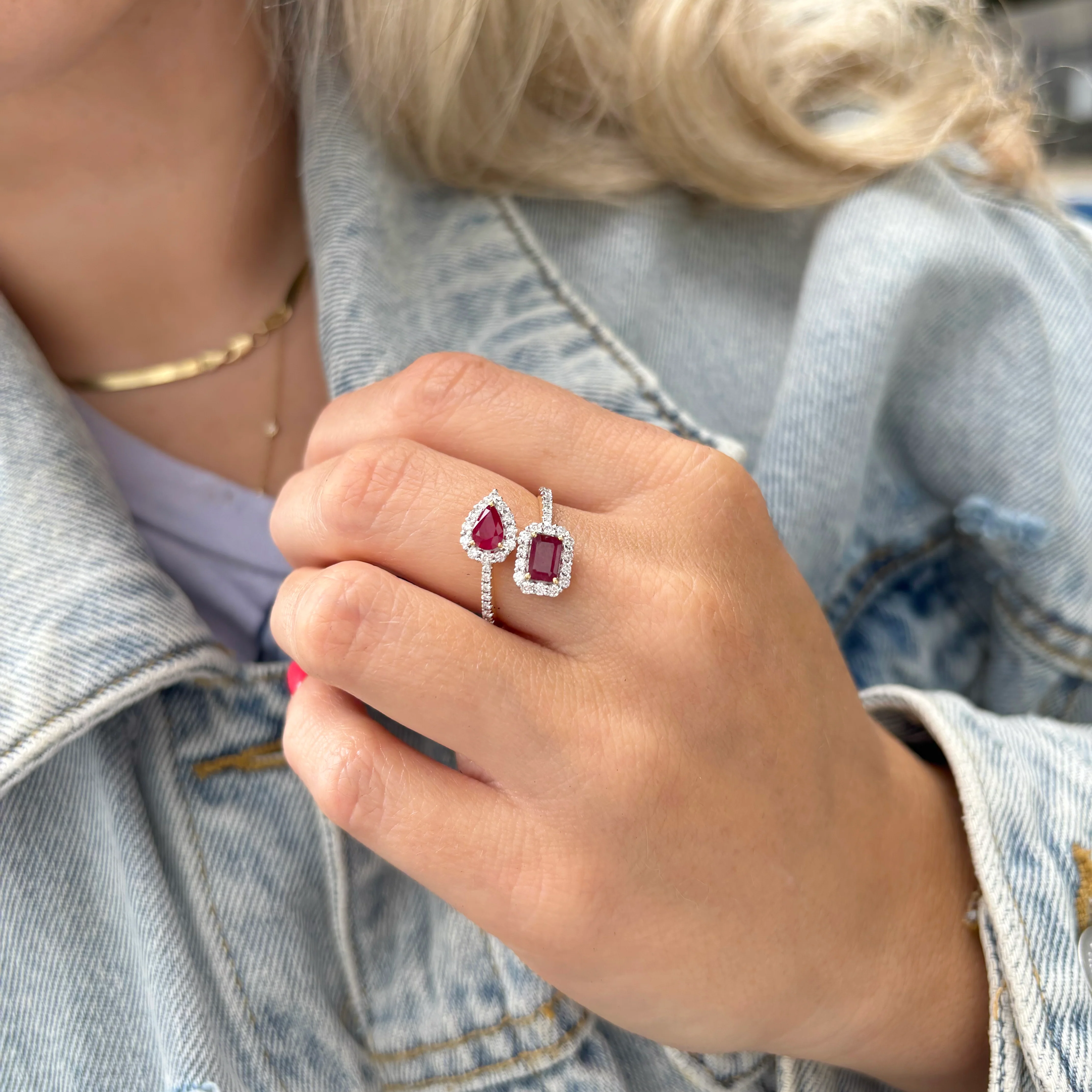 18K GOLD DIAMOND RUBY MARIANA RING - Image 2