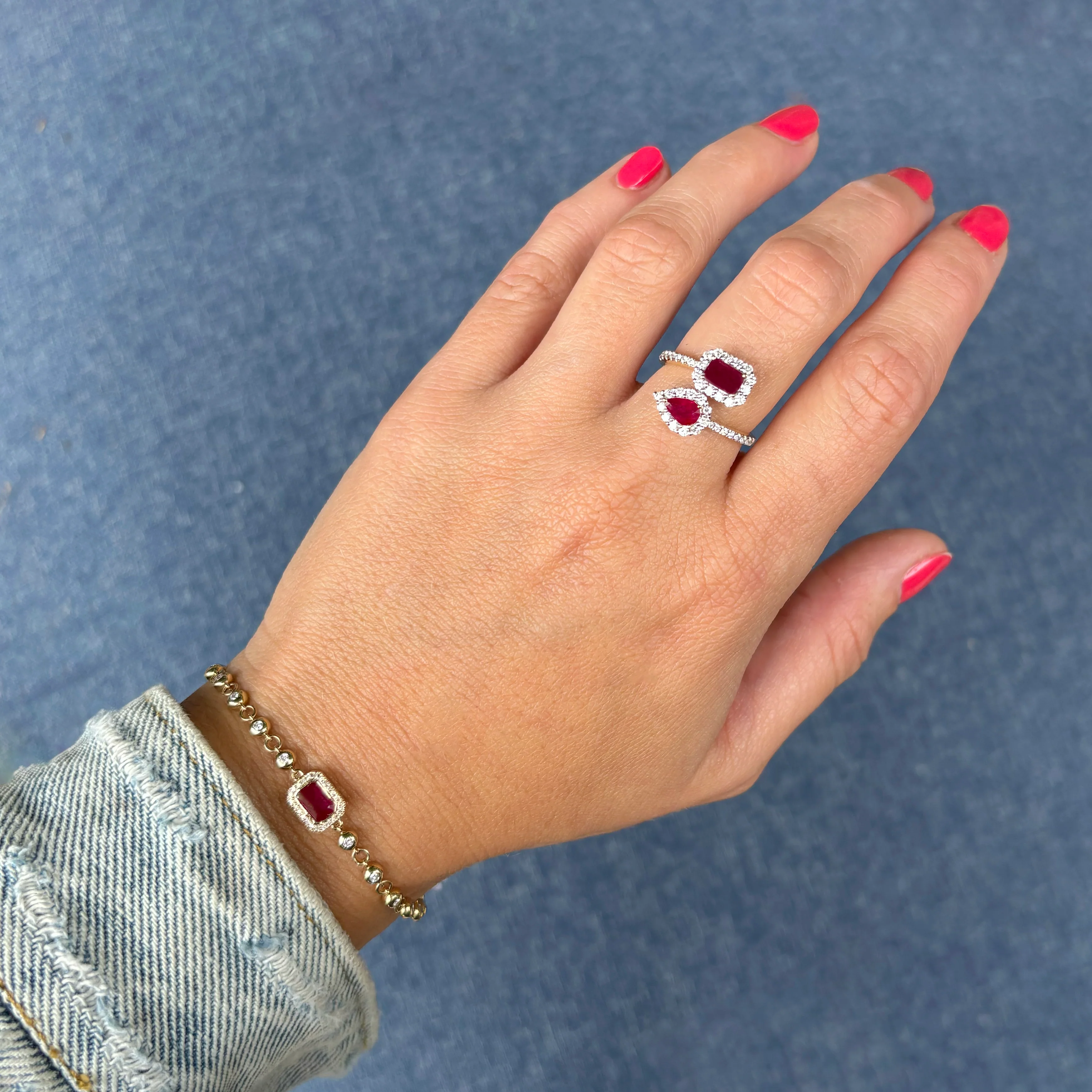 18K GOLD DIAMOND RUBY MARIANA RING - Image 3