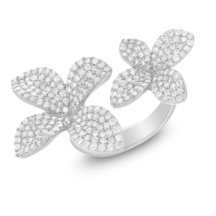 14K GOLD DIAMOND CECILIA FLOWER RING