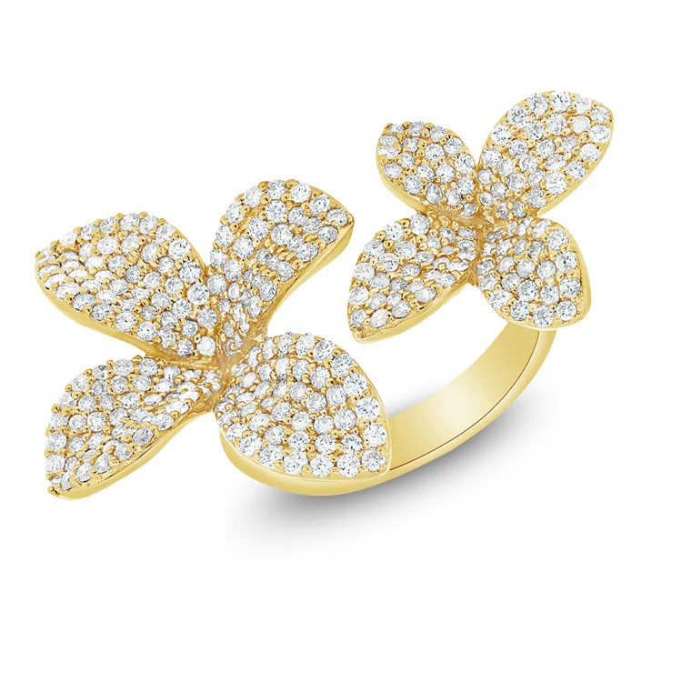 14K GOLD DIAMOND CECILIA FLOWER RING - Image 5