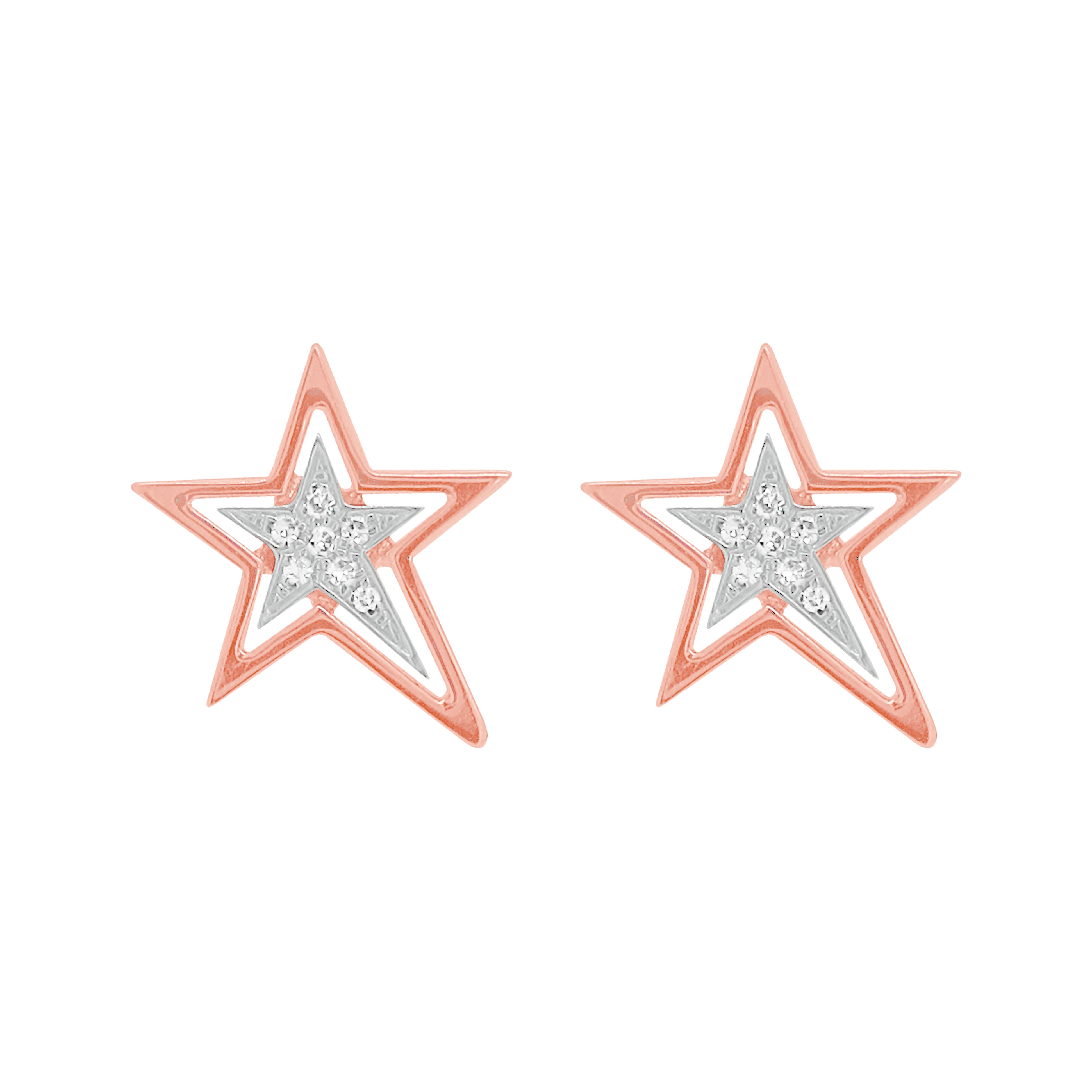 14K GOLD DIAMOND ZENA STAR STUDS - Image 4