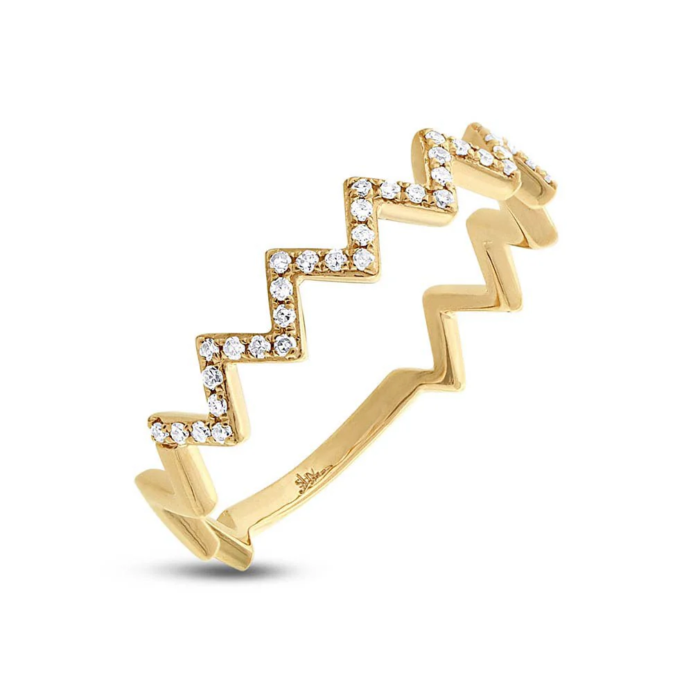 14K GOLD DIAMOND GINA ZIGZAG RING - Image 3