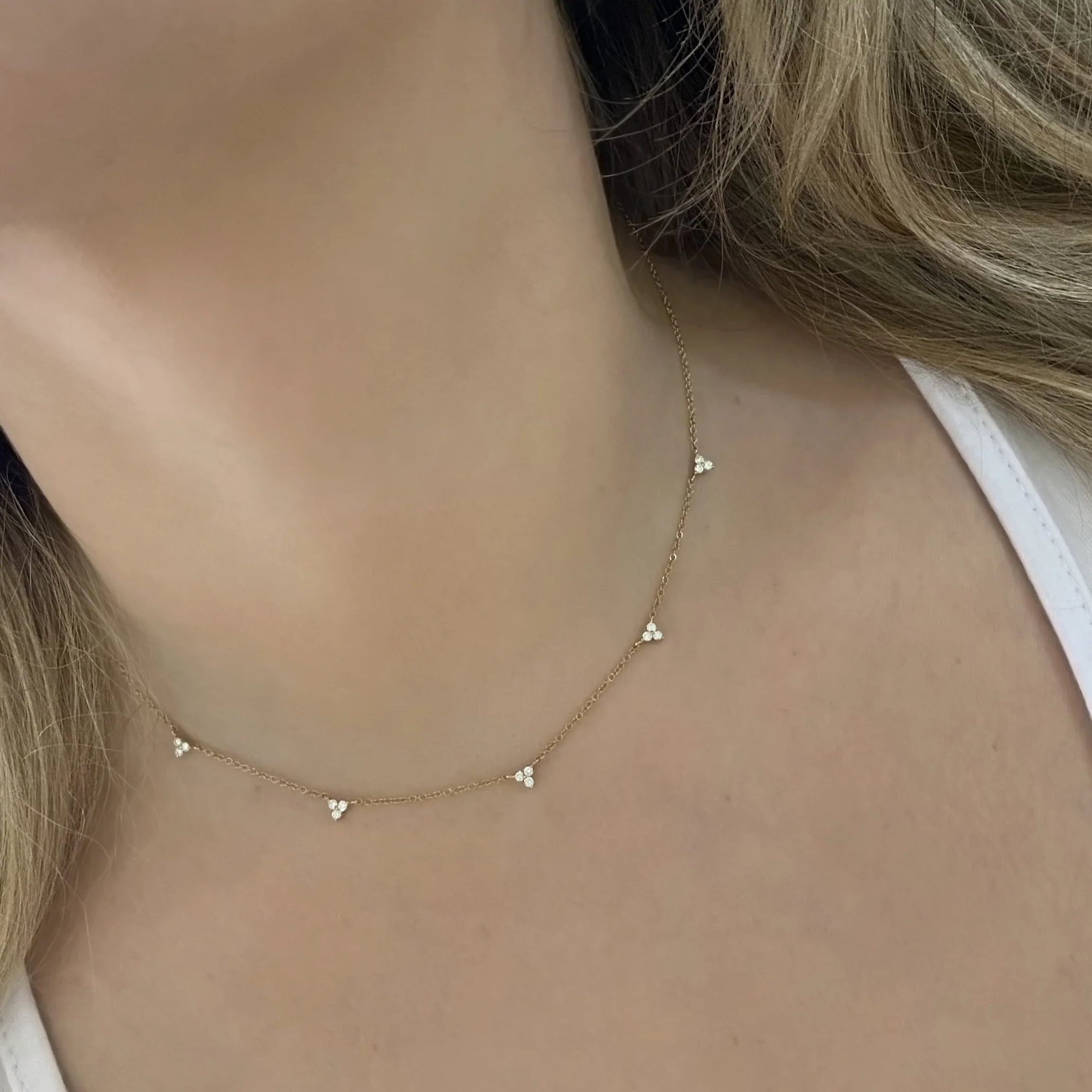 14K GOLD DIAMOND HEATHER NECKLACE - Image 7
