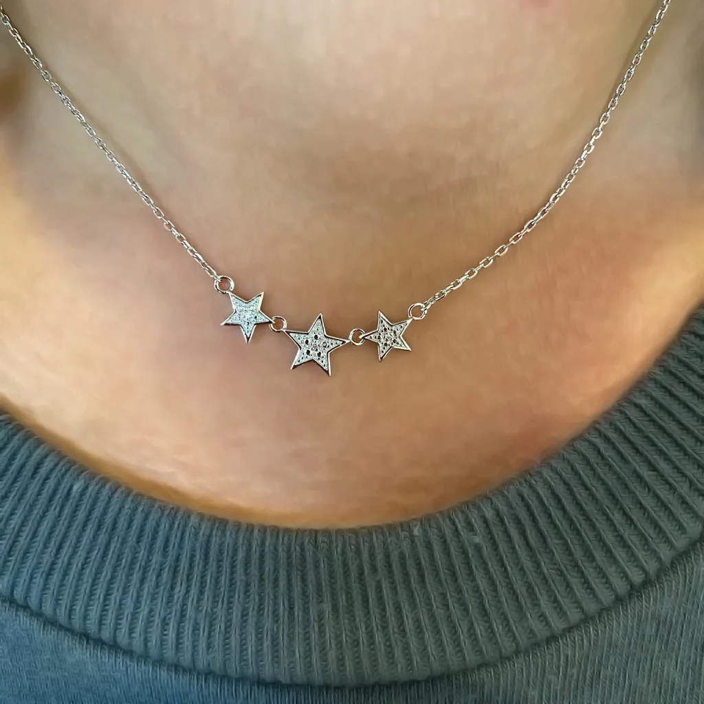 STERLING SILVER DIAMOND AMANDA STAR NECKLACE - Image 2
