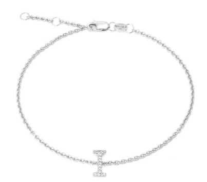STERLING SILVER DIAMOND INITIAL BRACELET - Image 10