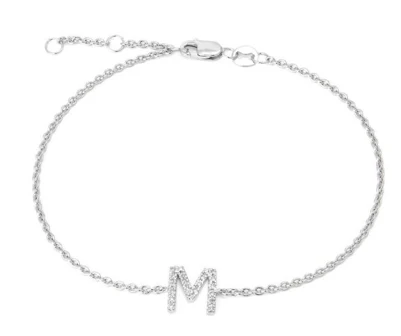 STERLING SILVER DIAMOND INITIAL BRACELET - Image 14