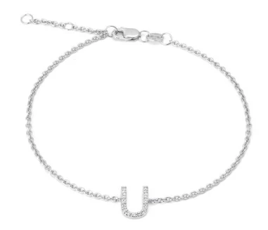 STERLING SILVER DIAMOND INITIAL BRACELET - Image 22
