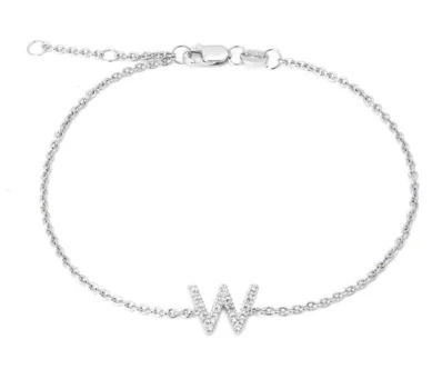 STERLING SILVER DIAMOND INITIAL BRACELET - Image 24
