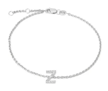 STERLING SILVER DIAMOND INITIAL BRACELET - Image 27