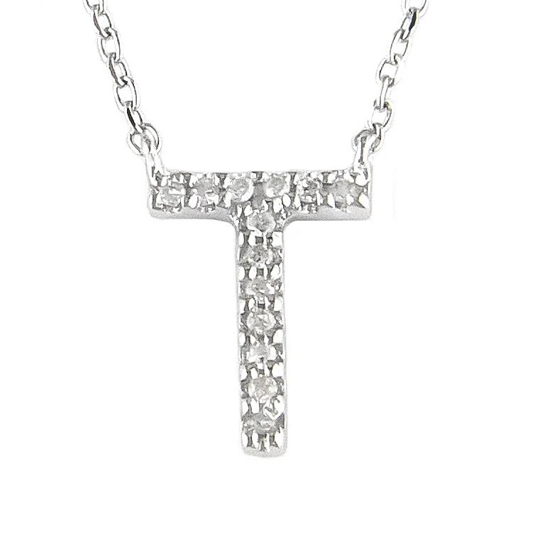 STERLING SILVER DIAMOND INITIAL NECKLACE - Image 10