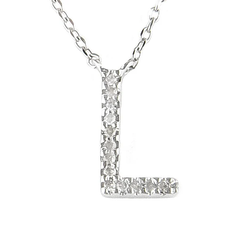 STERLING SILVER DIAMOND INITIAL NECKLACE - Image 14