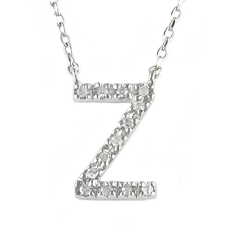 STERLING SILVER DIAMOND INITIAL NECKLACE - Image 15