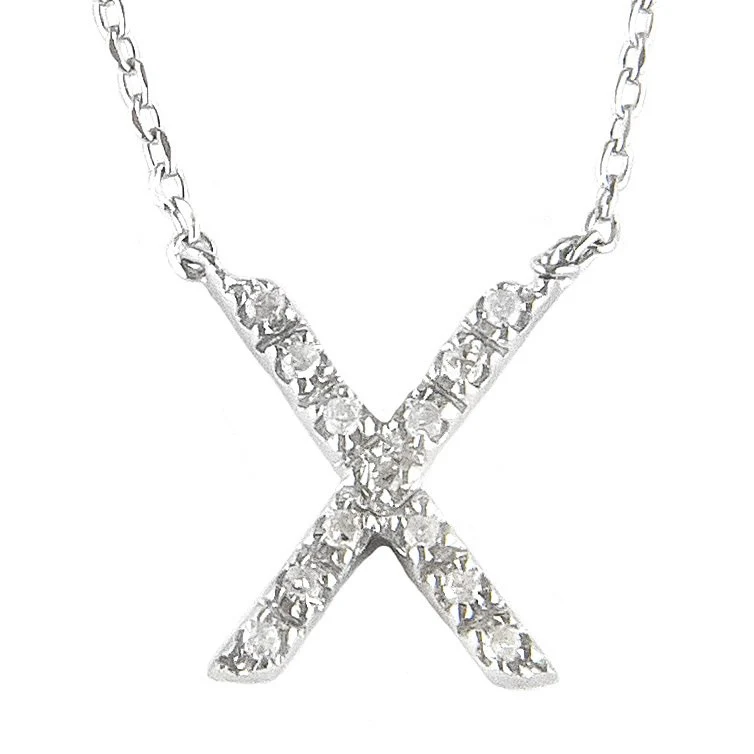STERLING SILVER DIAMOND INITIAL NECKLACE - Image 17