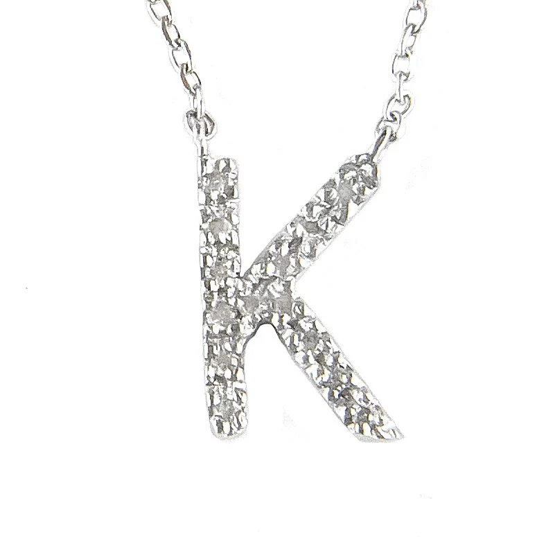 STERLING SILVER DIAMOND INITIAL NECKLACE - Image 25