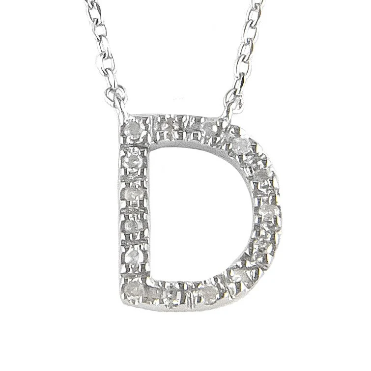 STERLING SILVER DIAMOND INITIAL NECKLACE - Image 4