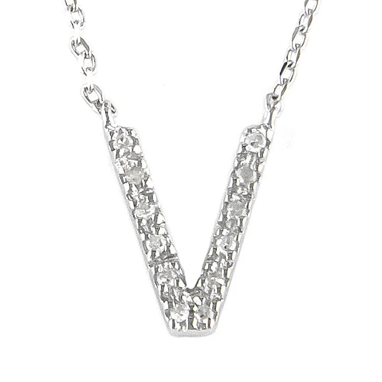 STERLING SILVER DIAMOND INITIAL NECKLACE - Image 5
