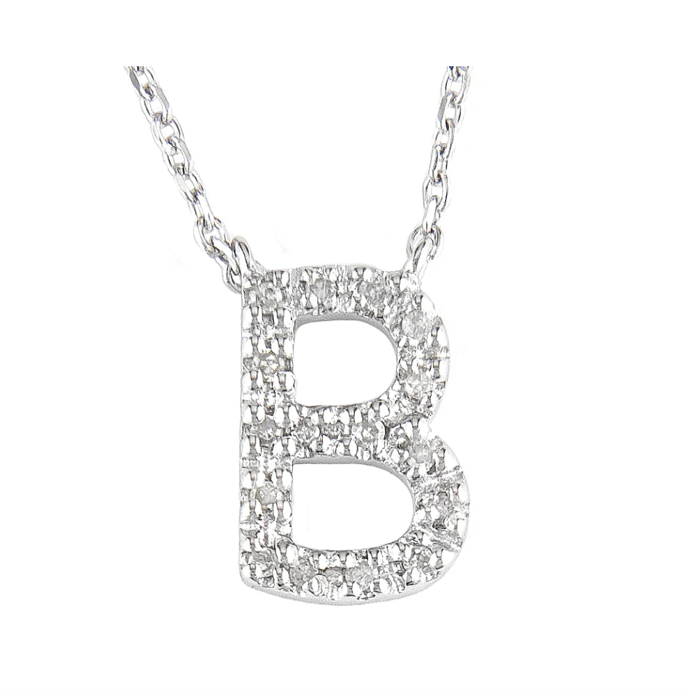 STERLING SILVER DIAMOND INITIAL NECKLACE - Image 6