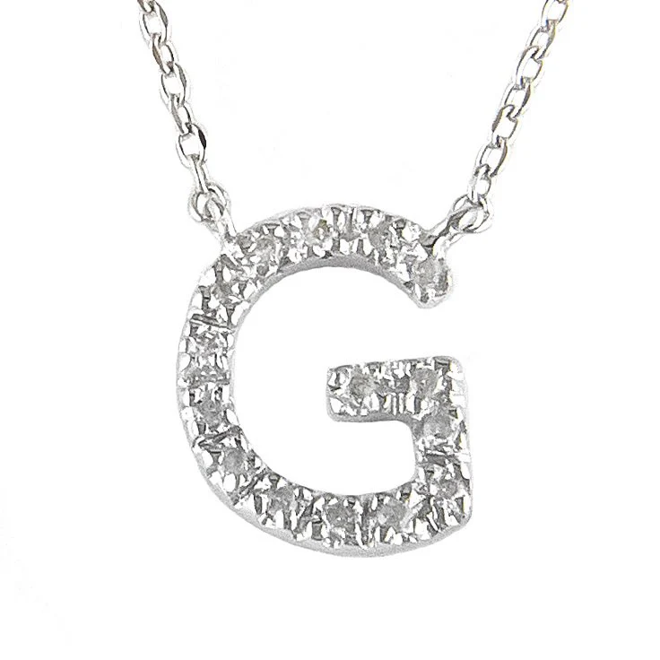 STERLING SILVER DIAMOND INITIAL NECKLACE - Image 7