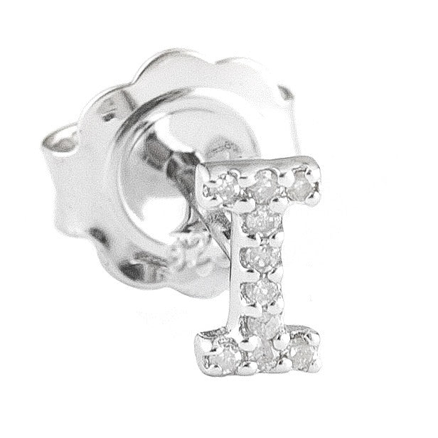 STERLING SILVER DIAMOND INITIAL SINGLE STUD - Image 10