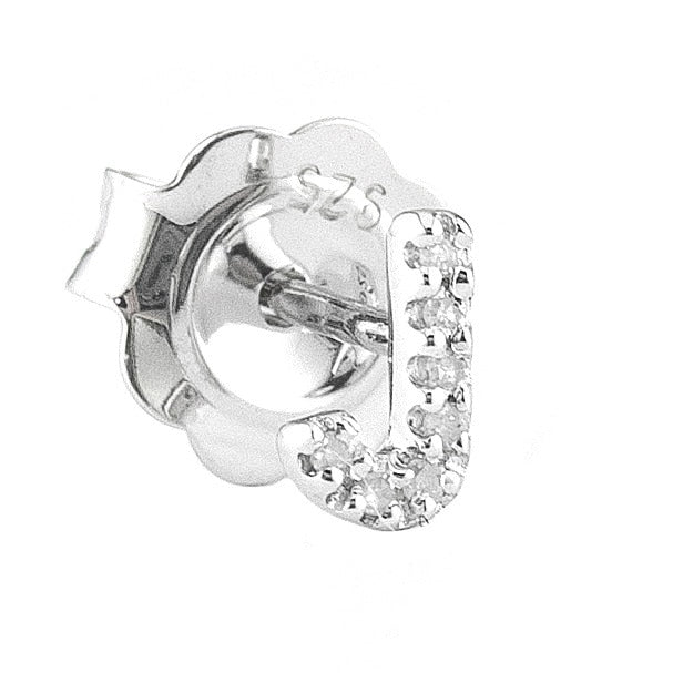 STERLING SILVER DIAMOND INITIAL SINGLE STUD - Image 11