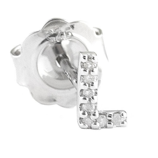 STERLING SILVER DIAMOND INITIAL SINGLE STUD - Image 13