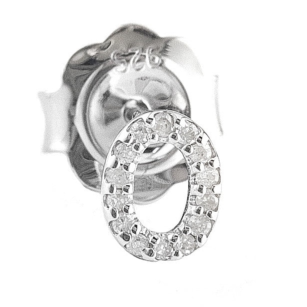 STERLING SILVER DIAMOND INITIAL SINGLE STUD - Image 16