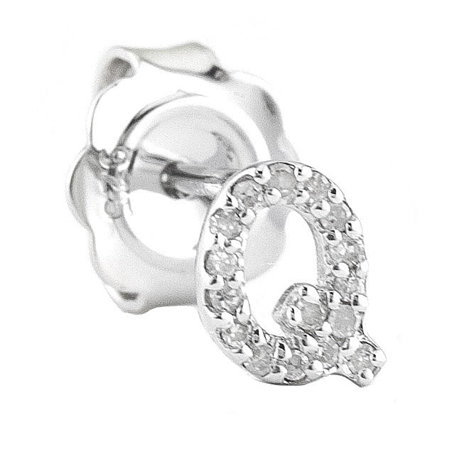 STERLING SILVER DIAMOND INITIAL SINGLE STUD - Image 18