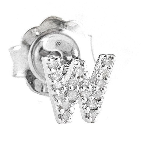 STERLING SILVER DIAMOND INITIAL SINGLE STUD - Image 23