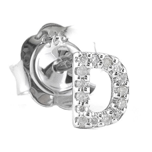 STERLING SILVER DIAMOND INITIAL SINGLE STUD - Image 5