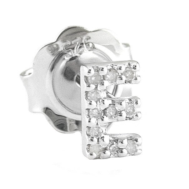 STERLING SILVER DIAMOND INITIAL SINGLE STUD - Image 6